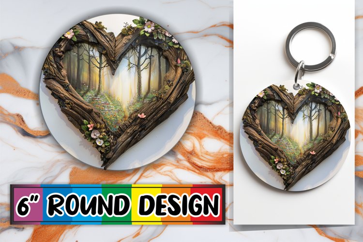 Woodland Elegance Circle Design Sublimation Floral View example image 1