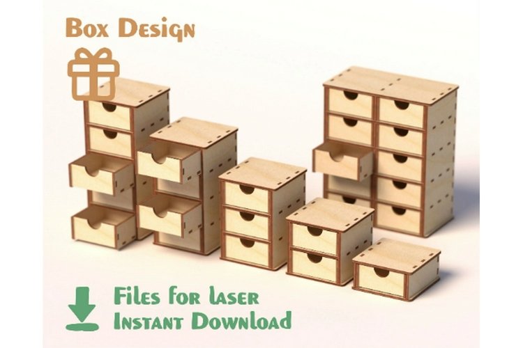 Boxes with Drawers Laser Cut Files