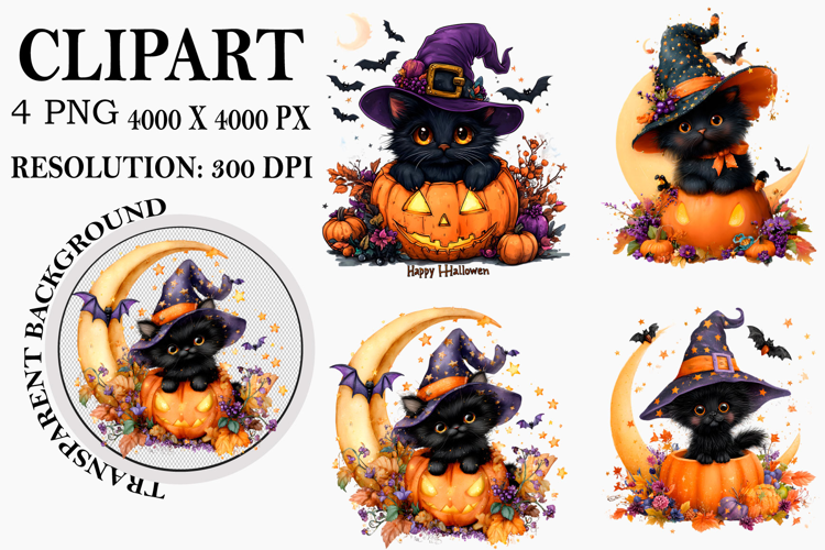 Halloween Sublimation Clipart Watercolor PNG