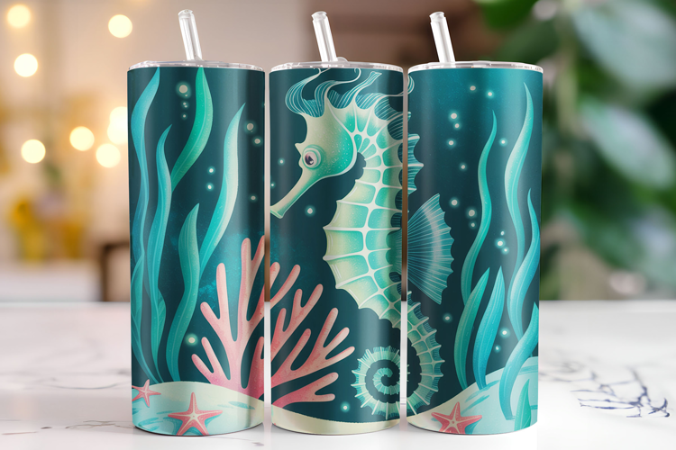 Seahorse Tumbler Wrap | Sublimation | Tumblers