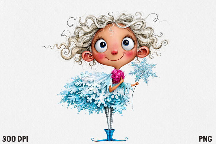 Whimsical Christmas Character Clipart PNG, Cute Holiday example image 1