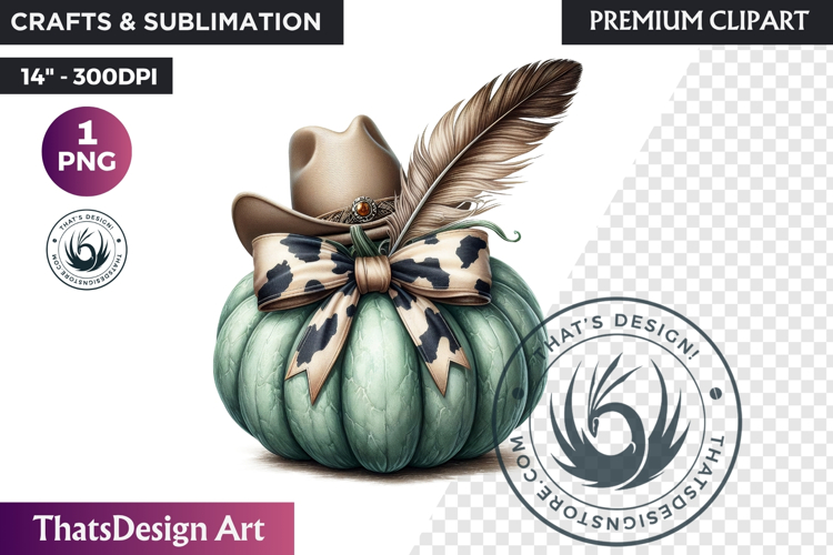 Western Coquette Pumpkin Autumn PNG, Cowgirl Fall clipart