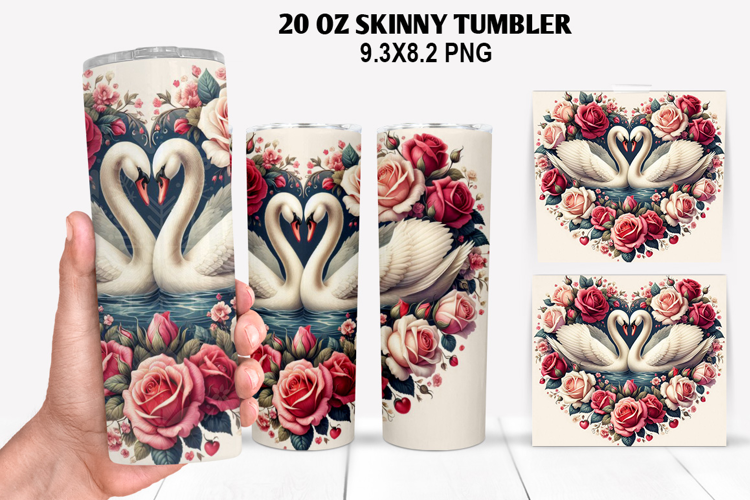 Valentine Skinny Tumbler 20oz Wrap Design, Valentine Tumbler