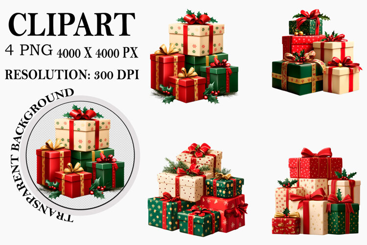 Watercolor Christmas Clipart PNG example image 1