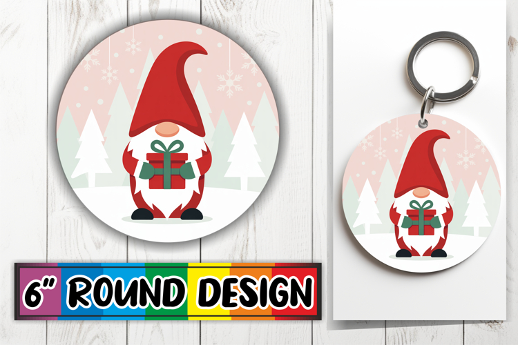 Enchanted Circle Keychain PNG, Gnomes