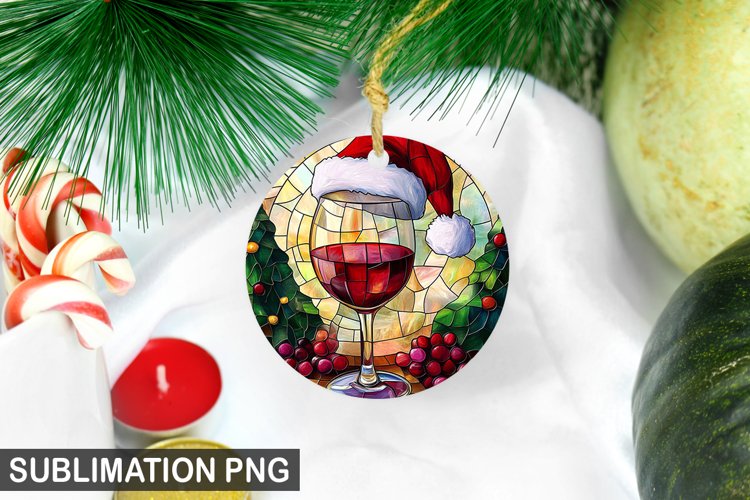 Christmas Santa Wineglass Ornament | Christmas Ornament PNG