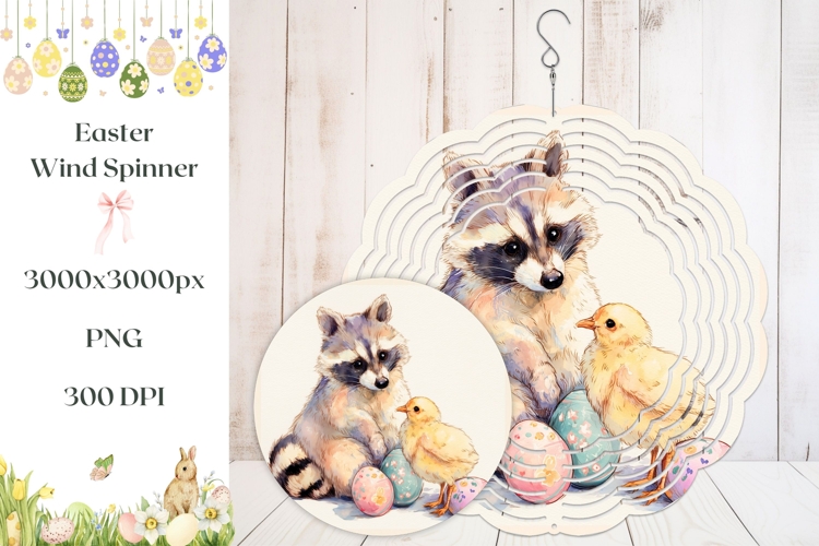 Easter Raccoon Wind Spinner, Easter Wind Spinner Design