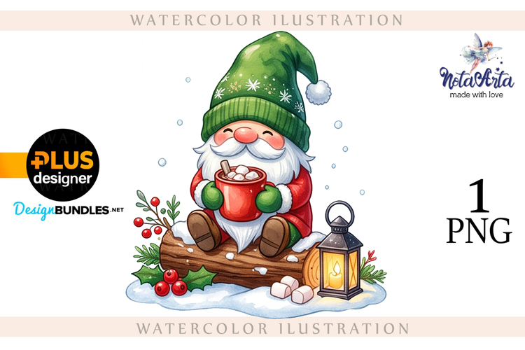 Watercolor Christmas gnomes, Christmas Gnomes