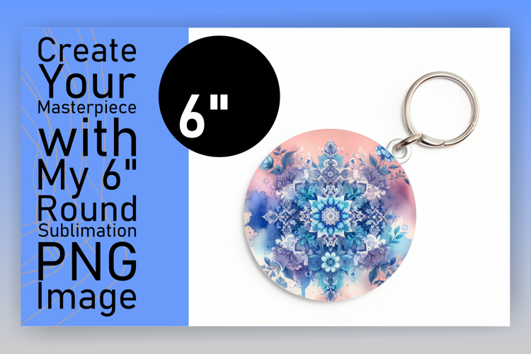 Stylish Circle Design Keychain PNG , Watercolor Patter