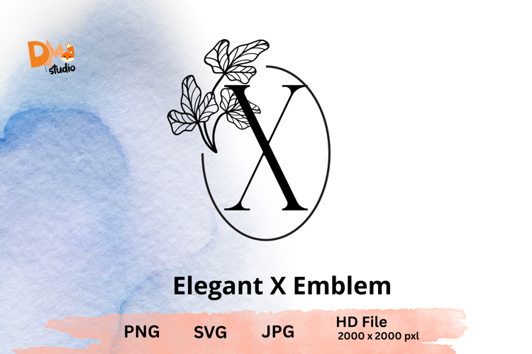 Elegant Emblem Monogram - Botanical Letter SVG | JPG | PNG