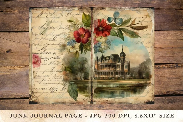 Printable Junk Journal Pages travel postcard 10
