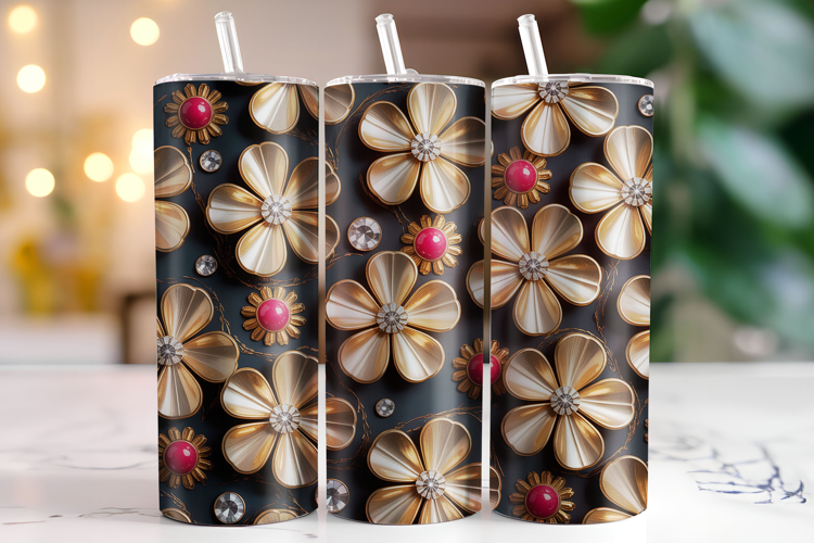 Flower Tumbler Wrap | Sublimation | Tumblers