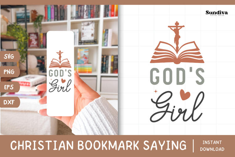Christian Bookmark Saying SVG | Gods Girl