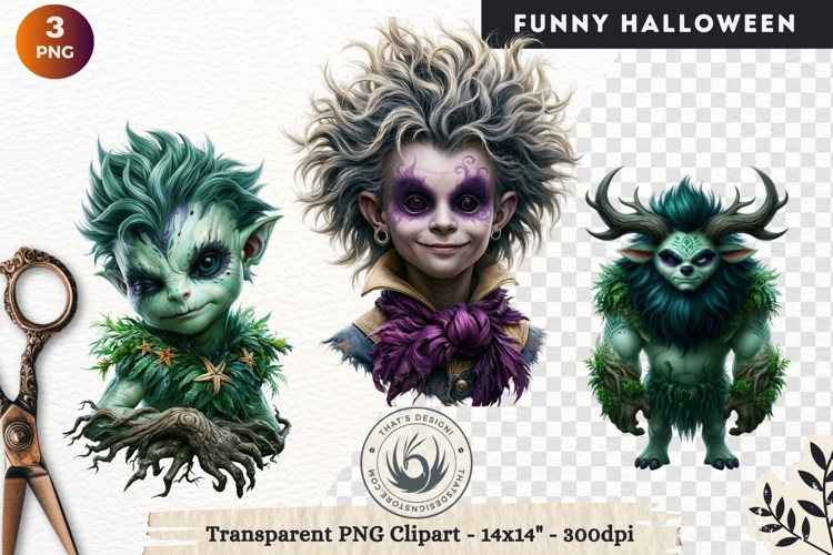 Funny Halloween characters Clipart Spooky graphics