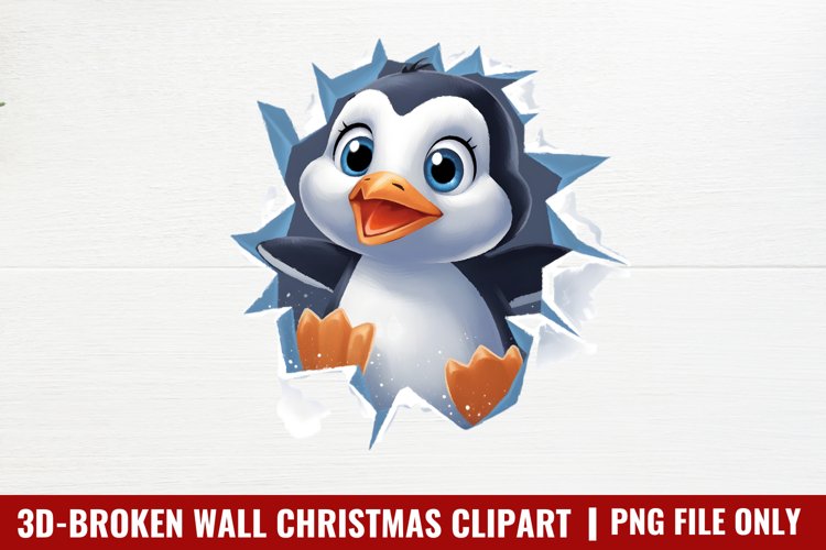 3D Broken Wal Christmas Clipart PNG
