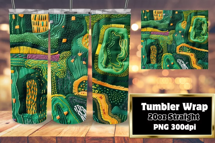 Embroidered Abstract 20oz Tumbler Sleeve