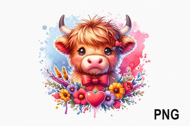 Cow And Flowers Sublimation - Cow Flowers Clipart PNG Design