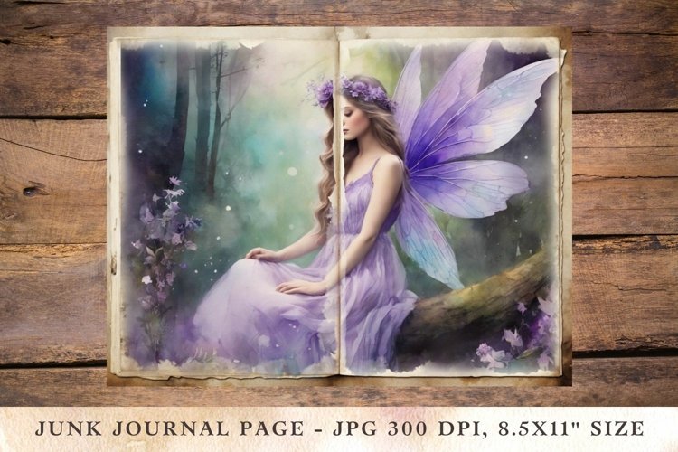 Printable Junk Journal Pages fairy 1 example image 1