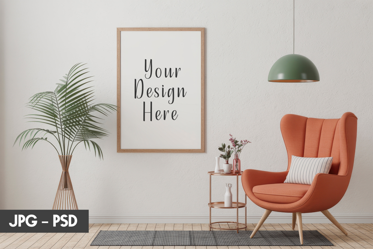 Modern Chair Frame Mockup PSD