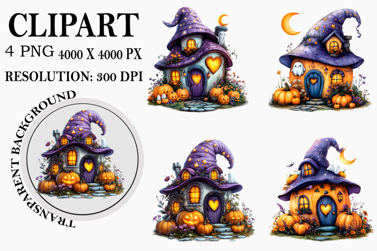 Watercolor Ghost Pumpkin Clipart