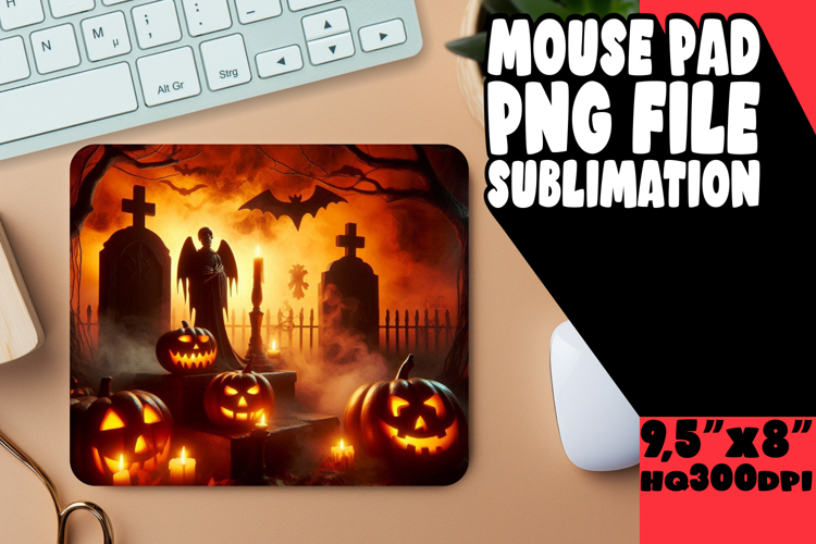 Bright MOUSE PAD Artistic PNG, Horror Halloween