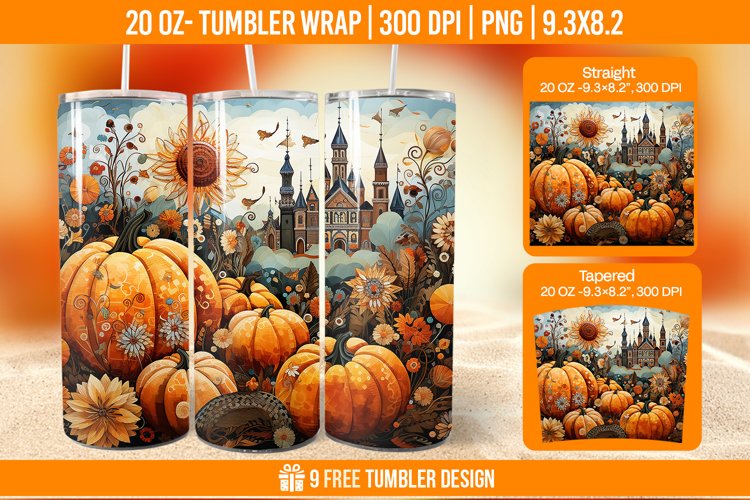 Tumbler Sublimation Wrap, 20 oz Fall Tumbler Wrap