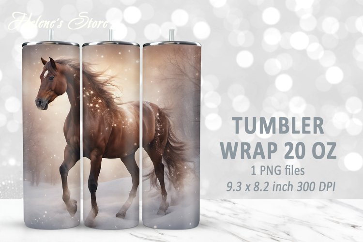 Christmas horse tumbler | Horse Tumbler Sublimation 20 oz