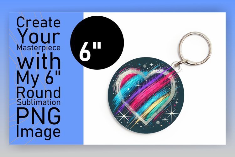 Artful Keychain Circle Design Template , Heart