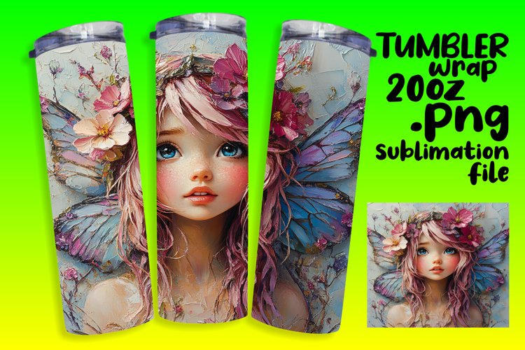 Colorful 20oz Tumbler Template , Fairy