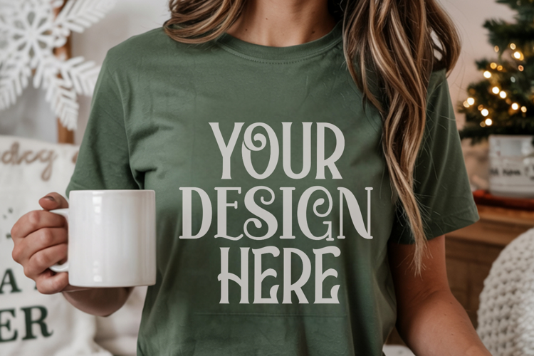 Blue Spruce Comfort Colors 1717 Christmas Mockup, CC 1717