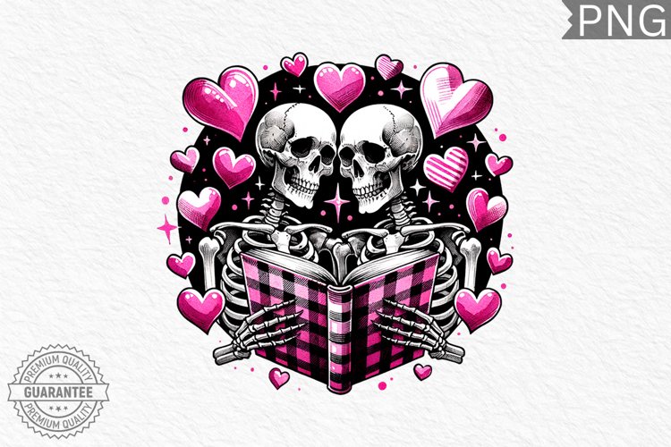 Valentines Day Skeleton PNG - Valentine Clipart Sublimation