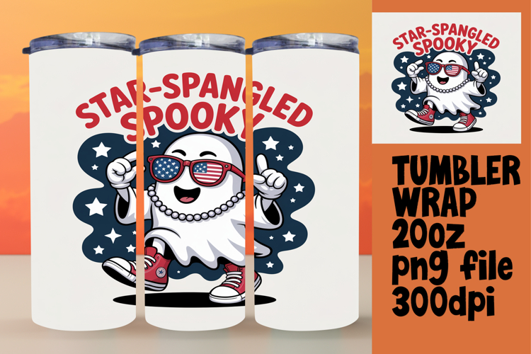 Sublimation Ready 20oz Tumbler , Funny Ghost