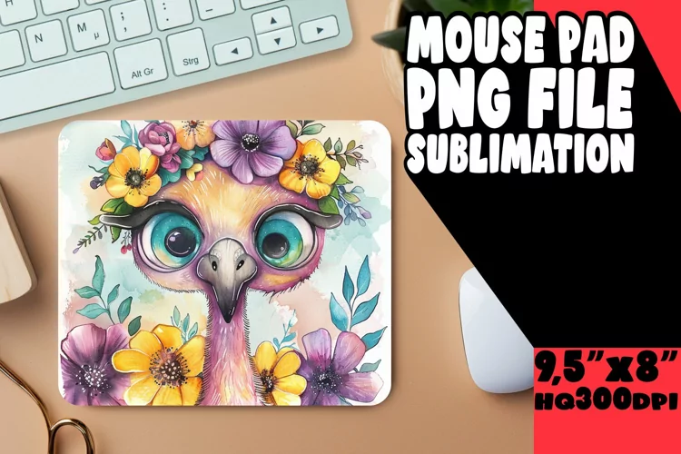 Watercolor Flamingo Mouse Pad for Spring Mugs