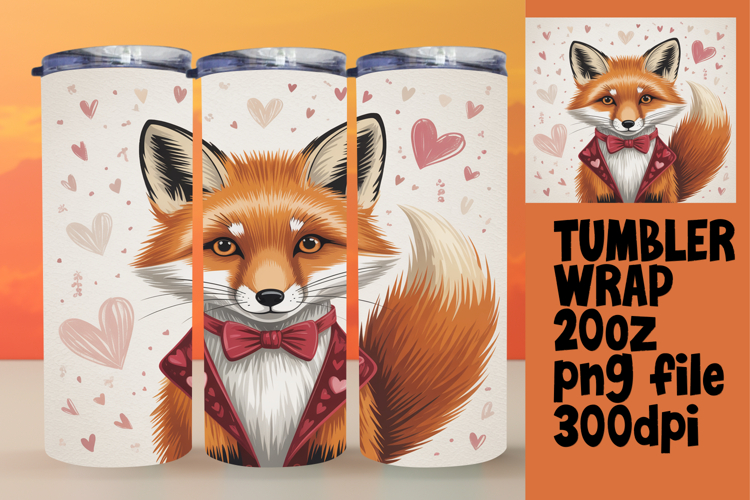 RADIANT PNG Tumbler Design 20oz , Valenines Animals