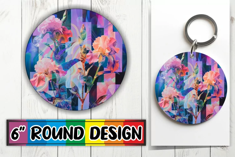 Chic Petal Pattern Keychain Sublimation