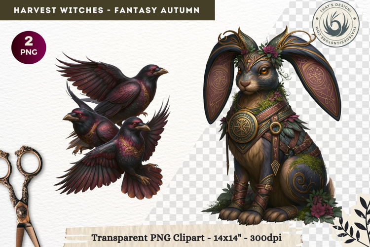 Harvest Witch Clipart Autumn Cottagecore Apothecary PNG RPG