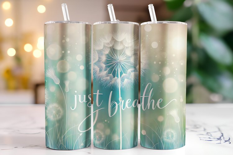 Just Breathe Tumbler Wrap | Sublimation | Tumblers example image 1