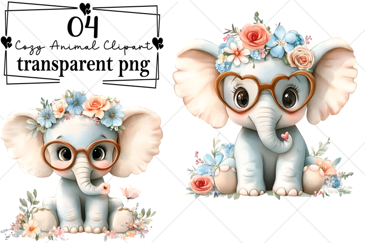 Cozy Animal Clipart Watercolor PNG