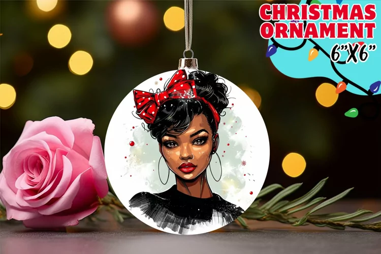 Joyful Circle Coasters Sublimation, Xmas Girl