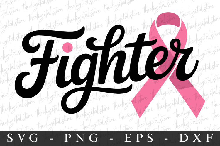 Pink Ribbon Fighter | Breast Cancer SVG | Pink Ribbon
