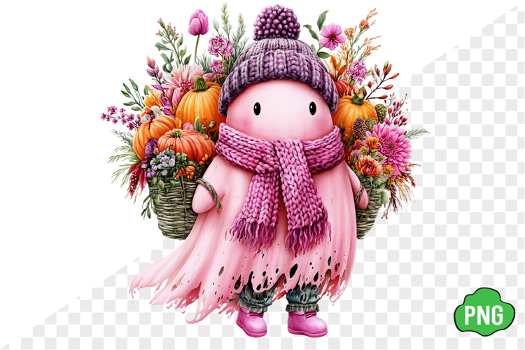 Whimsical Pink Cute Halloween Clipart