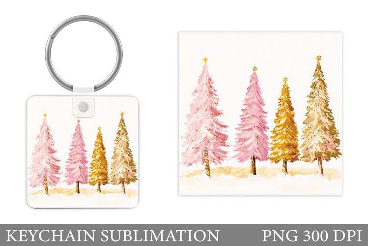 Christmas Tree Keychain. Christmas Keychain Sublimation example image 1