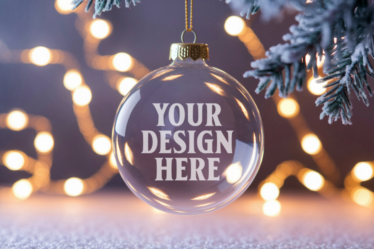 Acrylic Christmas Ornament Mockup , christmas ornament mocku