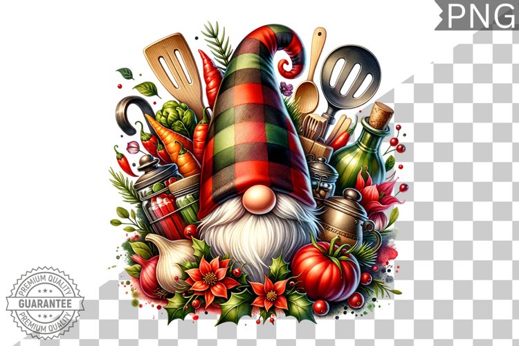 Christmas kitchen Gnome Sublimation - Clipart PNG Design