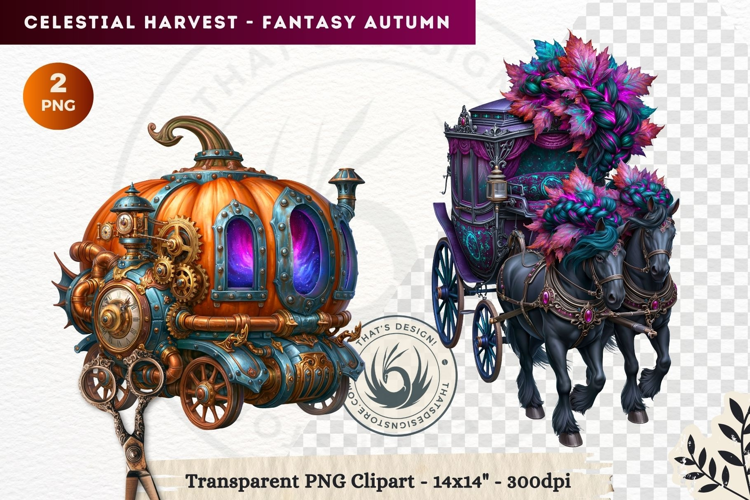 Autumn Fantasy Clipart PNG Celestial Steampunk Harvest
