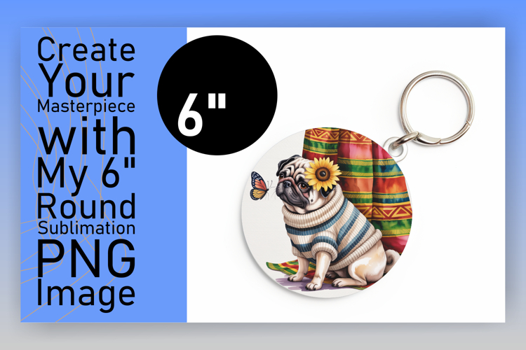 Dynamic Keychain Circle PNG Design , Cute Dog