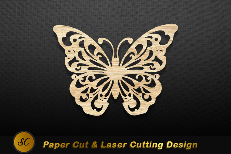 Ornate wooden butterfly cutout intricate Laser Cut