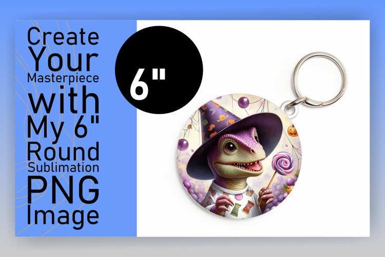 Vibrant Round Design Car Coaster PNG , Halloween Dino
