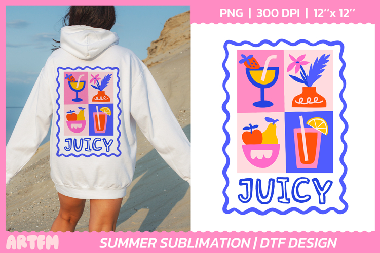 Summer Cocktails Sublimation PNG | Juicy Fruits DTF Print