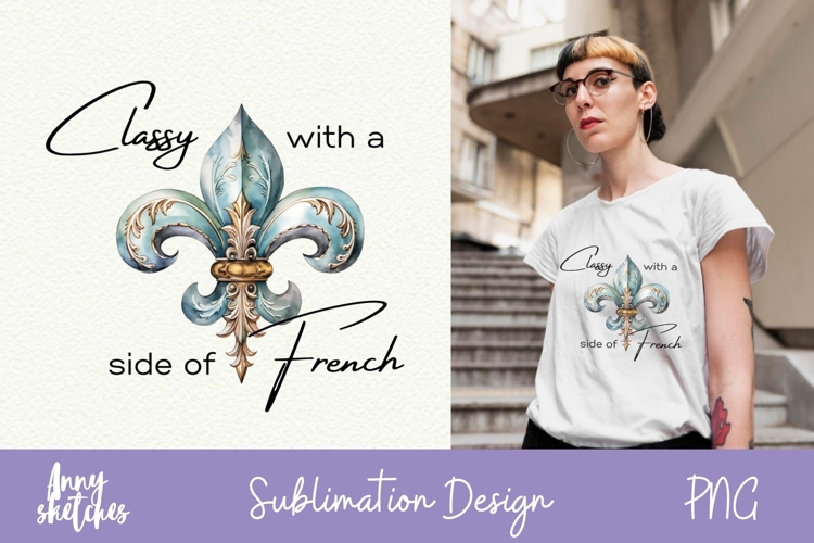 Fleur-de-Lis Sublimation PNG French Royal Symbol Design